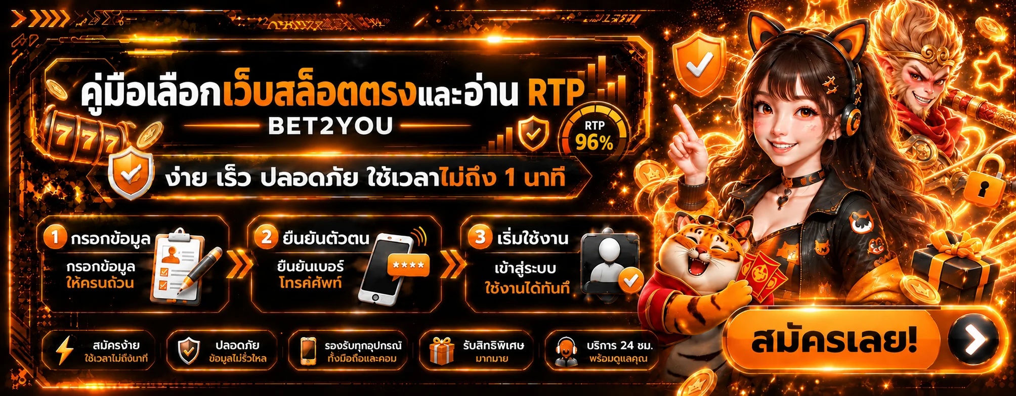 BET2YOU วิธีเลือกเว็บสล็อตตรงและอ่าน RTP